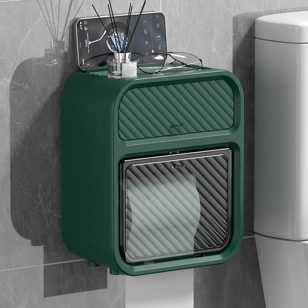 Wall mounted tissue holder and storage organizer