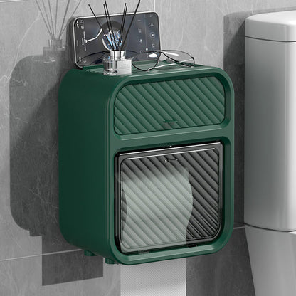 Wall mounted tissue holder and storage organizer
