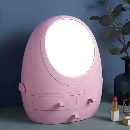 LED Mirror Cosmetic Storage Organizer