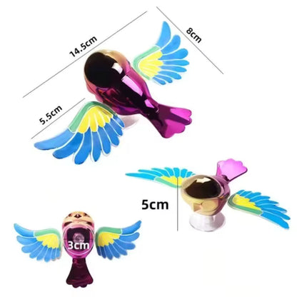 Cute Simulated Flying Bird Moving Wind-Swinging Wings Car Ornament with Adhesive Backing (Pack of 2)