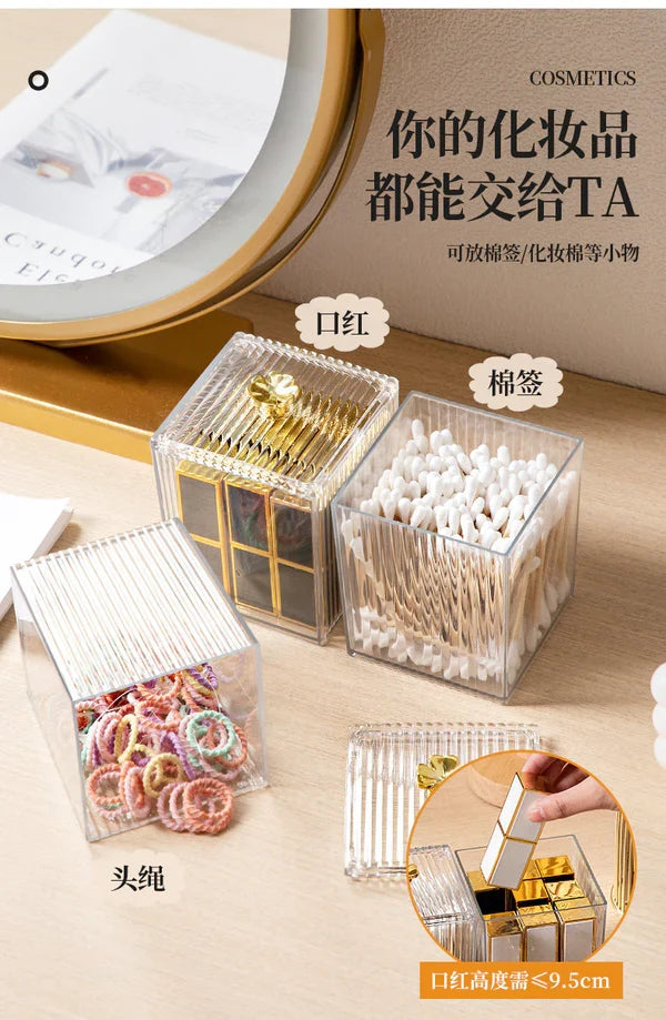 Acrylic multi function holder - Cotton bud holder - lipstick Holder
