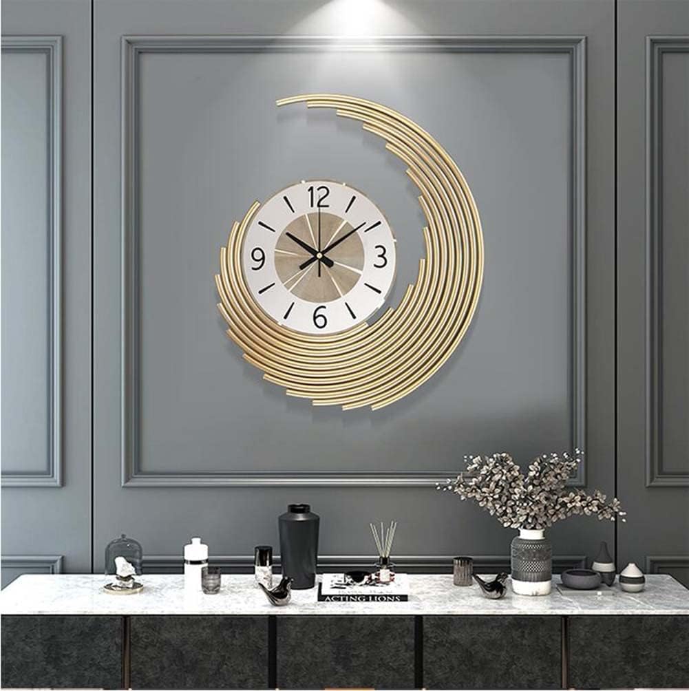 Antique Iron Metal Wall Clock - Modern Geometric Design (39cm)