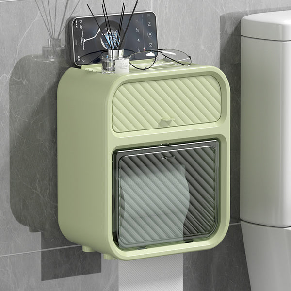 Wall mounted tissue holder and storage organizer