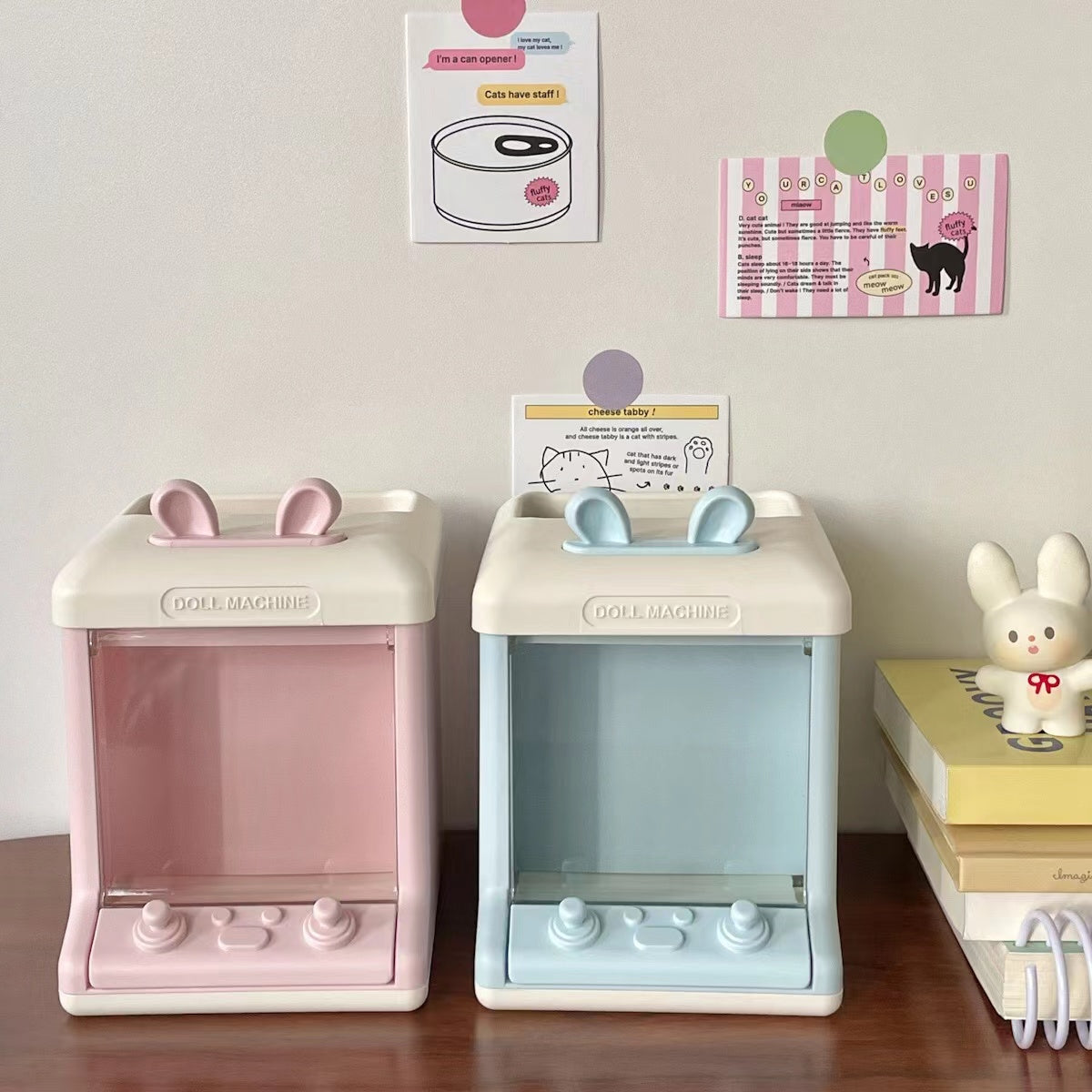 creative doll machine shaped pen holder storage box