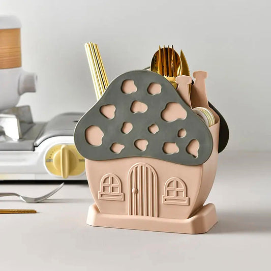 Mushroom design cutlery holder random colour