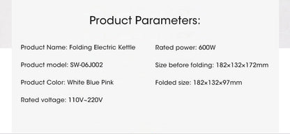 Foldable Kettle Silicone Electric Kettle