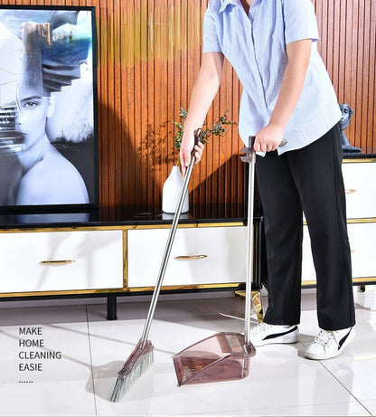 Broom and Dustpan Long Handle Brush Set