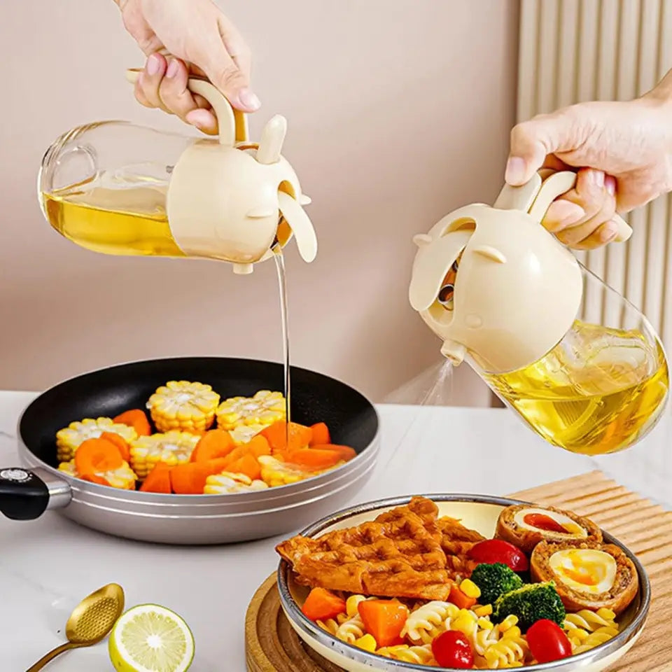 2 in 1 Glass Oil Sprayer and Dispenser