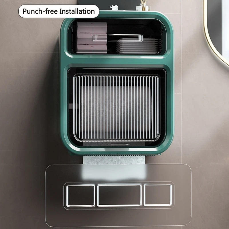 Wall Mounted Tissue Storage Box Shelf