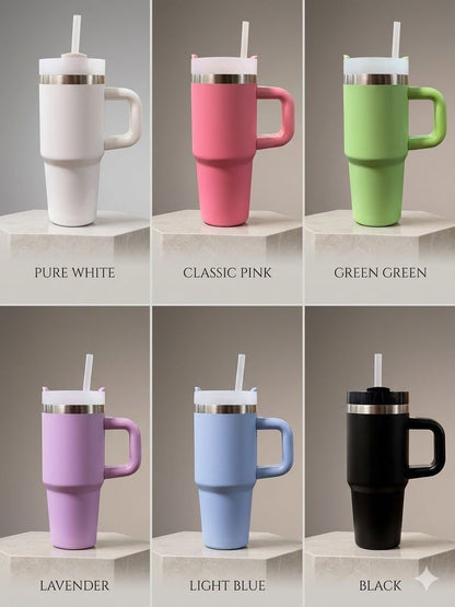 14oz Stainless Steel Tumbler with Lid Straw