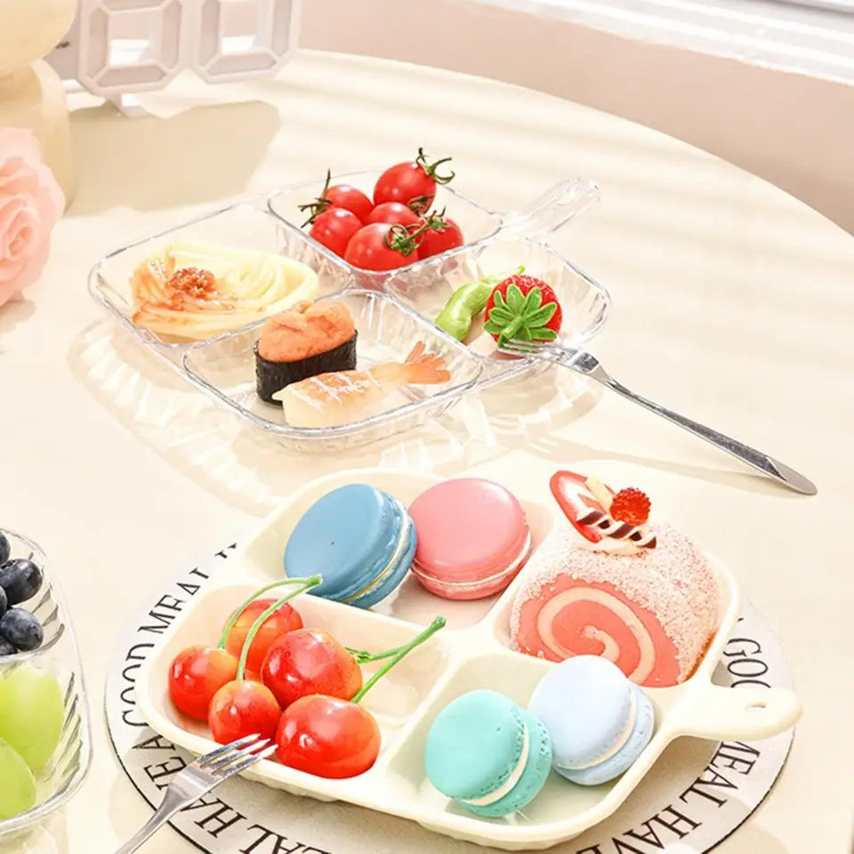 High quality 4 portions serving tray - Plastic body serving Tray