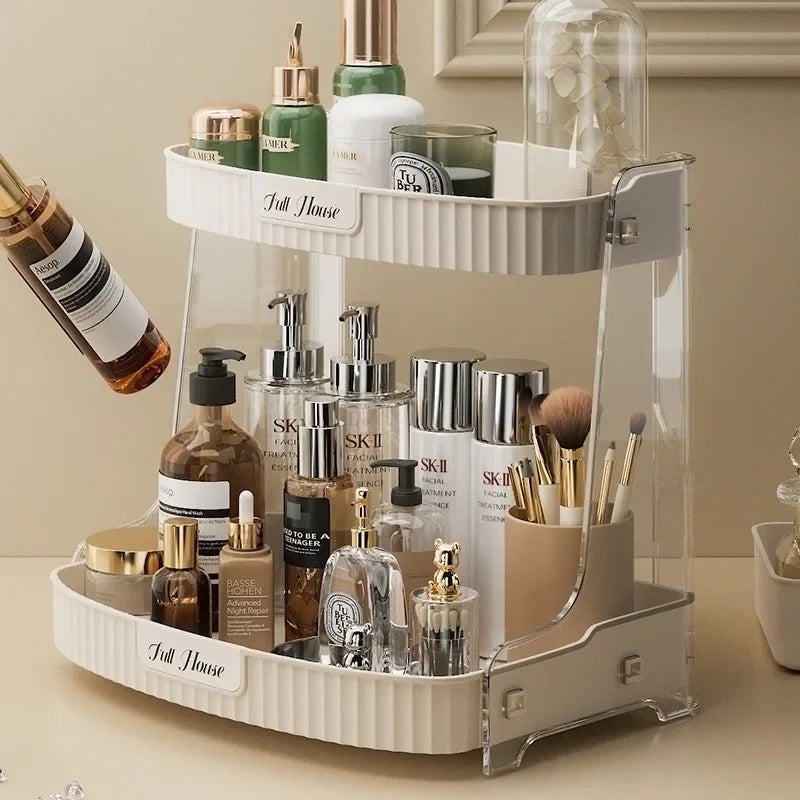 2 layer desktop cosmetics organizer