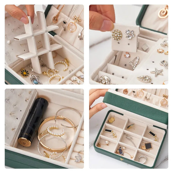 Pu leather portable large capacity jewellery organizer