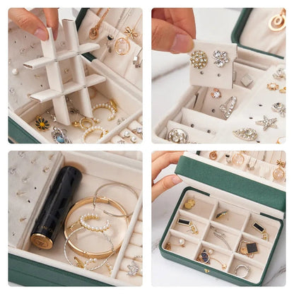 Pu leather portable large capacity jewellery organizer