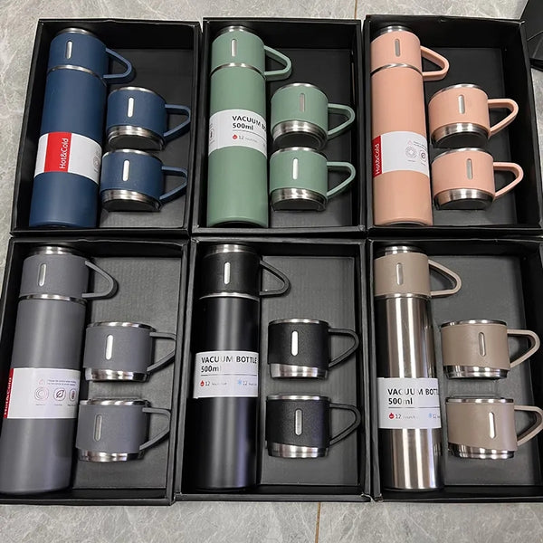 Vacuum Flask Stainless Steel Thermos Cups Set (500ML)