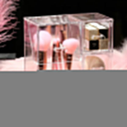Acrylic Pearls Makeup Brush Organizer With Drawer
