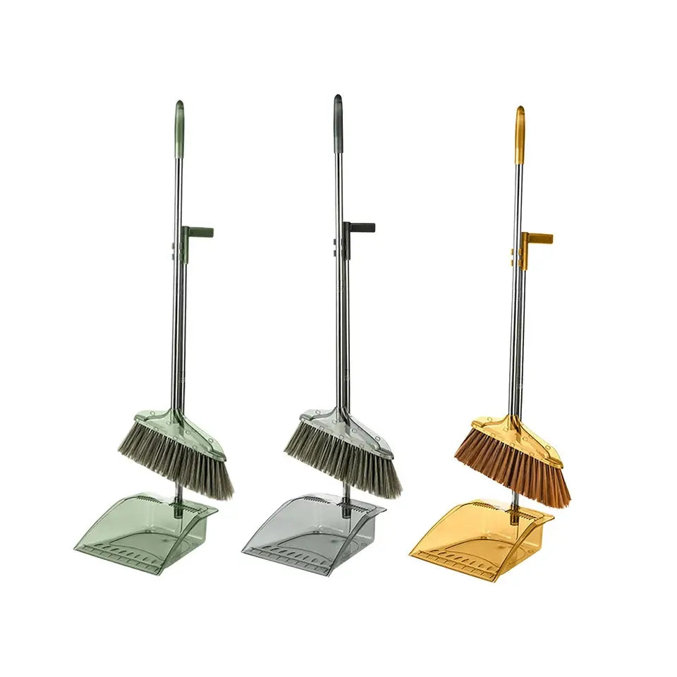 Broom and Dustpan Long Handle Brush Set
