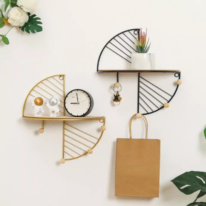 Wall mounted shelf with keyholder
