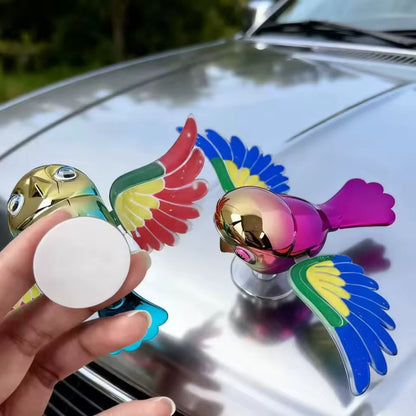 Cute Simulated Flying Bird Moving Wind-Swinging Wings Car Ornament with Adhesive Backing (Pack of 2)