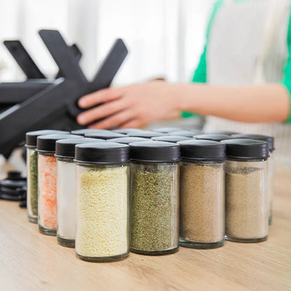 18PCS Jar Spice Rack Rotating