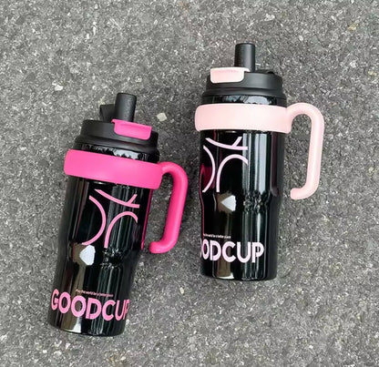 700ml Stainless Steel Straw Coffee Mug with Handle