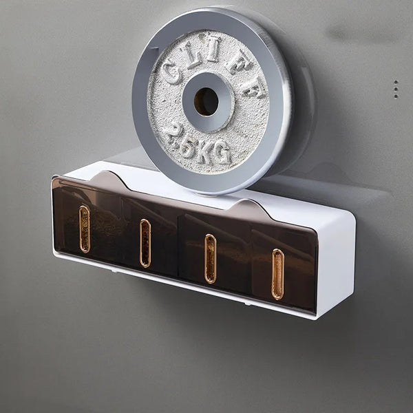 Wall mounted cover top spices rack