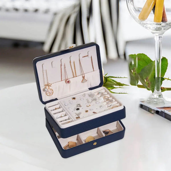 Pu leather portable large capacity jewellery organizer