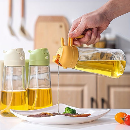 2 In 1 Oil Spray Glass Jug - 450ML