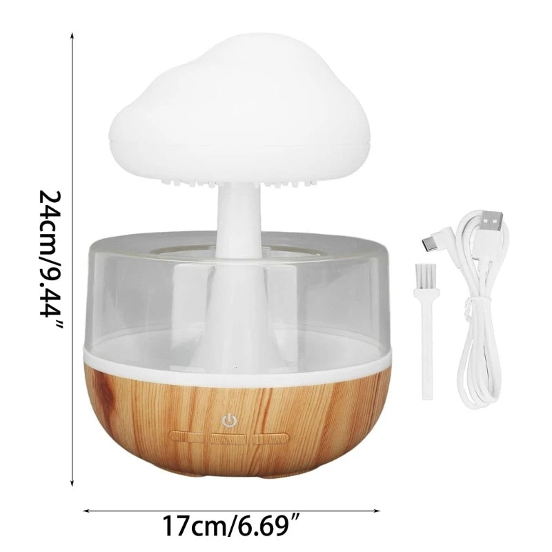 Mushroom Rain Humidifier With Night Light