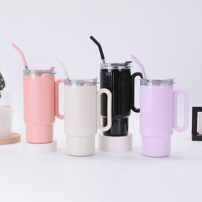 1200ml Stainless Steel Insulated Tumbler with Handle & Straw