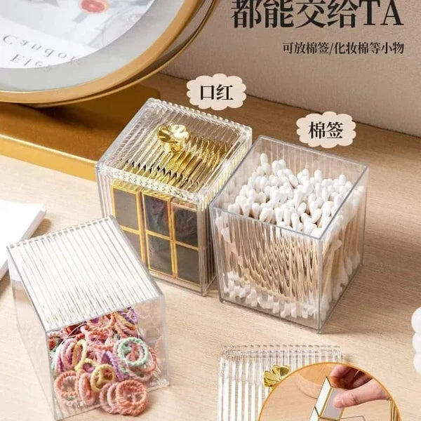 Acrylic multi function holder - Cotton bud holder - lipstick Holder