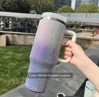 40oz Double Shaded Rhinestone Stainless Steel Tumbler Mug