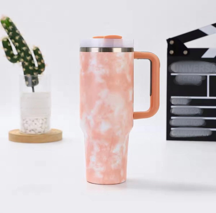 40oz Stainless Steel Marble Pattern Tumbler Mug