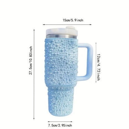 40oz Stainless Steel Pearls Tumbler with Handle