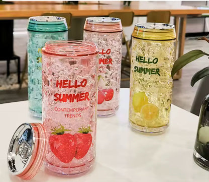 350ml Acrylic Water Bottle with Straw