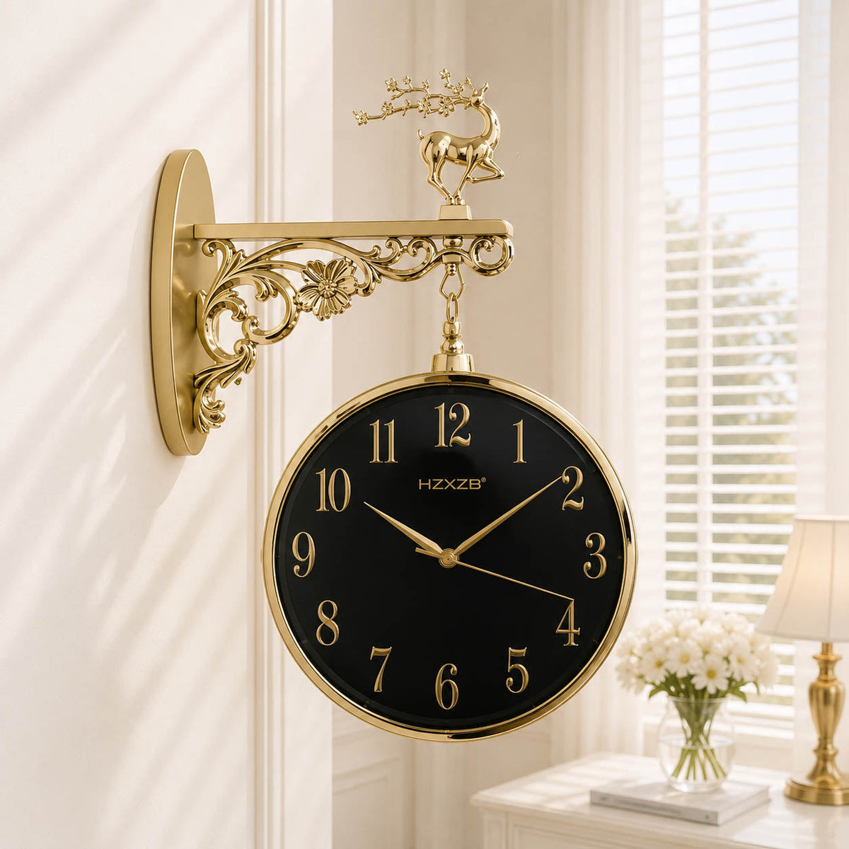 Hyzxing Vintage Dual-Face Station Wall Clock | 14-Inch Wall Decor