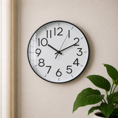 Modern Luxury Silent Wall Clock (12 Inches) – Ultra-Silent Metal Analog Decorative Clock for Living Room & Office