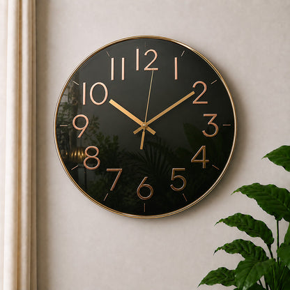 Modern Luxury Silent Wall Clock (12 Inches) – Ultra-Silent Metal Analog Decorative Clock for Living Room & Office