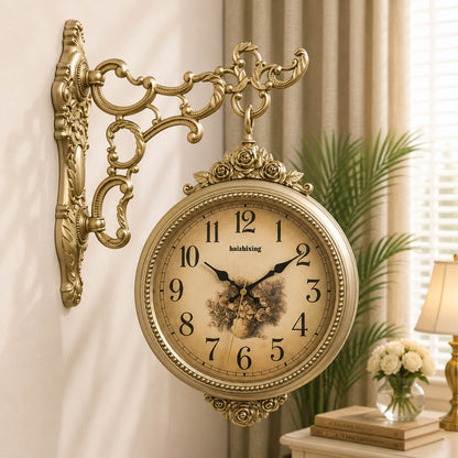 Hyzxing Grand: Dual-Sided Luxury Station Wall Clock