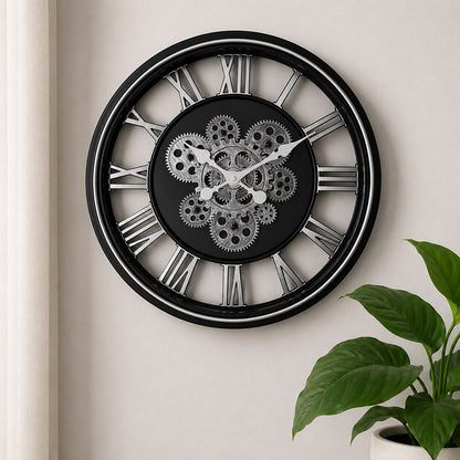 Modern Luxury Silent Wall Clock (18 Inches) – Ticking-Free Battery-Operated Decorative Analog Clock for Living Room and Office