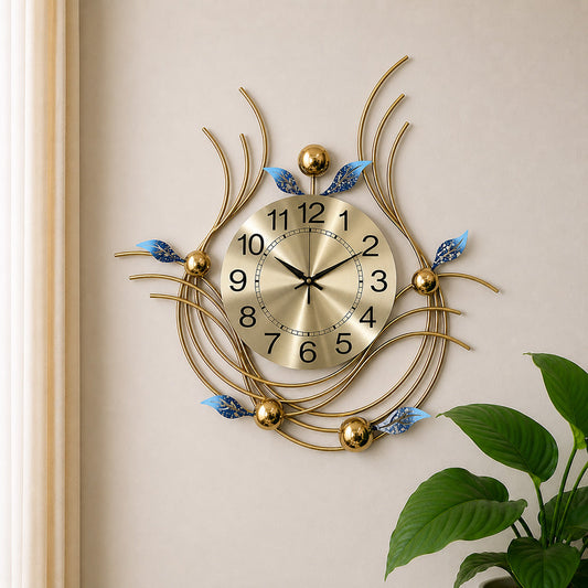 Modern Luxury Silent Metal Wall Clock (22 × 22 Inches) – Large Square Ticking-Free Battery-Operated Decorative Analog Clock for Living Room & Office