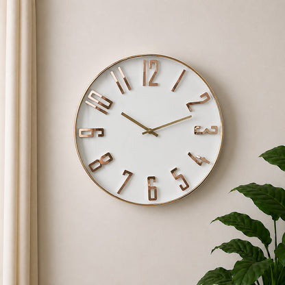 Modern Luxury Silent Metal Wall Clock (16 Inches) – Ticking-Free Battery-Operated Decorative Analog Clock in 3 Colors