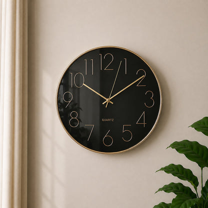 Silent Quartz Metal Wall Clock – Modern Luxury Analog Decorative Wall Clock for Living Room, Bedroom & Office