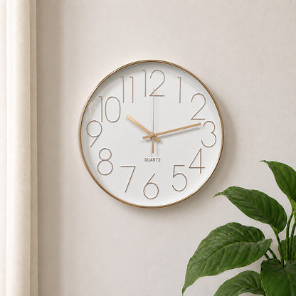 Silent Quartz Metal Wall Clock – Modern Luxury Analog Decorative Wall Clock for Living Room, Bedroom & Office