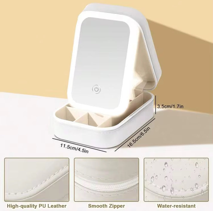 3 Colours Led Makeup Bag with Mirror
