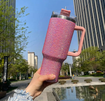 40oz Rhinestones Tumbler Stainless Steel Insulated Travel Mug