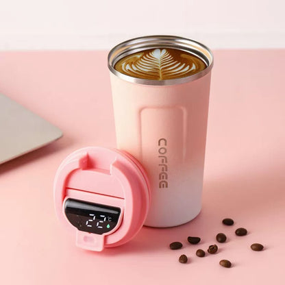 510ml Stainless Steel Insulated Double Shaded Coffee Mug with LED Temperature