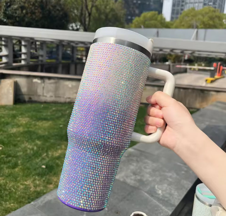 40oz Double Shaded Rhinestone Stainless Steel Tumbler Mug