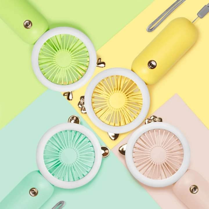 Portable led light fan rechargeable fan with led light