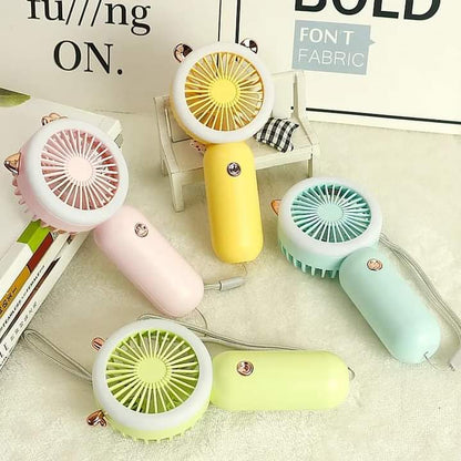 Portable led light fan rechargeable fan with led light